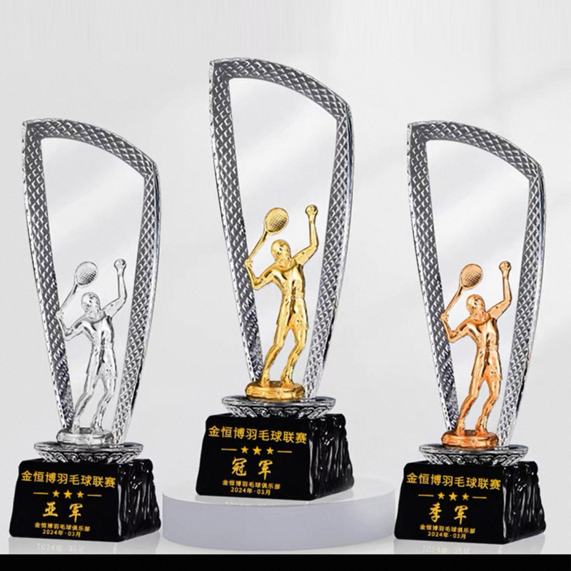 Badminton Europe - Trofeo de Cristal Personalizado, Trofeo de