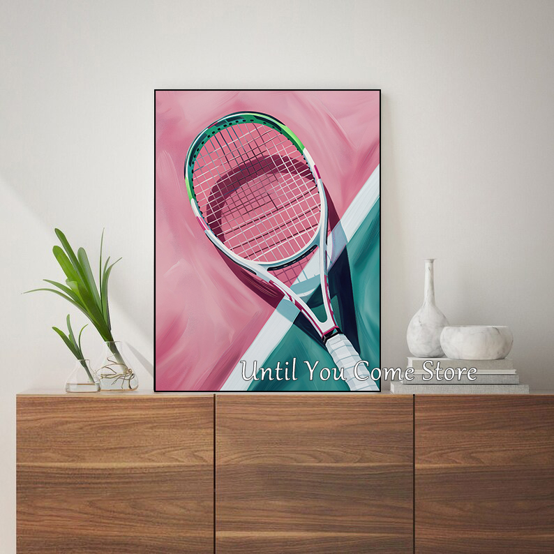 Raqueta de tenis y tenis Retro - Badminton Poster reseña y precio